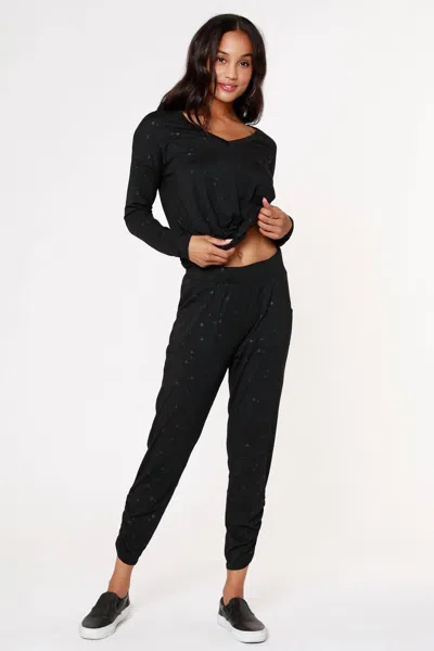 Bobi Galaxy Print Pant In Black In Black