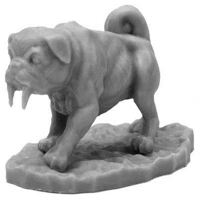 Reaper Miniatures Bones Black Sabertooth Pug Miniatures & Miniature Games