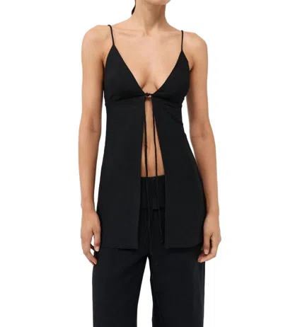 St Agni Tie Front Top In Black