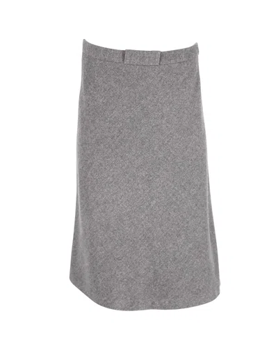 Max Mara Agile Rib Wool Sweater Skirt In Grey