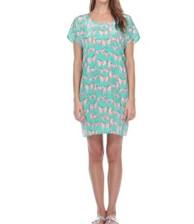 Zero Degree Celsius Printed Mini Dress In Green, Pink In Multi