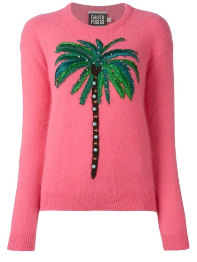 Fausto Puglisi Embroidered Palm Tree Jumper