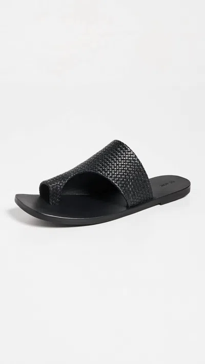St Agni Woven Abstract Slide Sandal In Black In Black