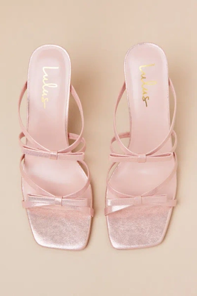 Lulus Pascaline Pink High Heel Slide Sandals In Animal Print