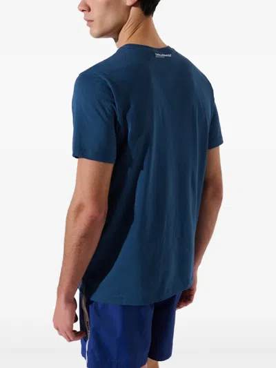 Karl Lagerfeld Blue Crewneck Striped Logo T-shirt