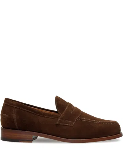 Sanders Aldwych Suede Penny Loafers In Multi