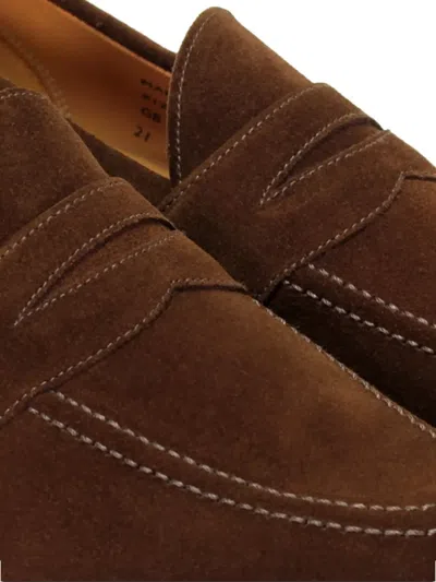 Sanders Aldwych Suede Penny Loafers In Multi