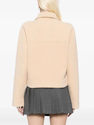 Barrie Suede Effect Jacket In Beige Canvas In Neutrals