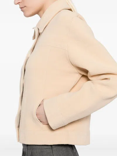 Barrie Suede Effect Jacket In Beige Canvas In Neutrals