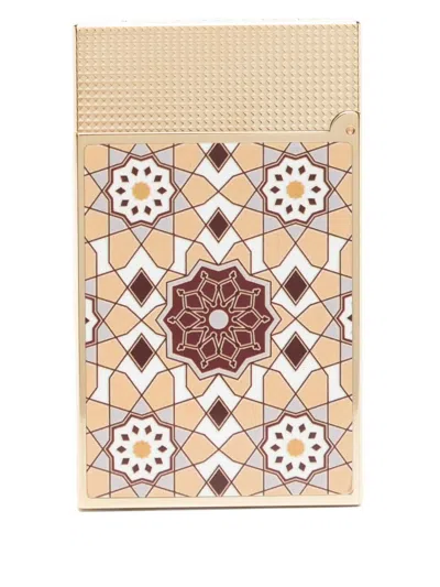 St Dupont Patterned Lighter In Yellow