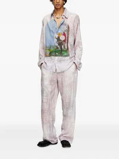 Diesel S-simply-a-ajfw Graphic-printed Shirt In Pink