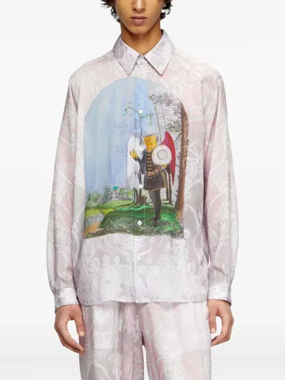 Diesel S-simply-a-ajfw Graphic-printed Shirt In Pink