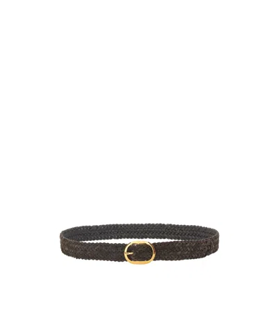 Tom Ford Woven Leather Belt In Brown
