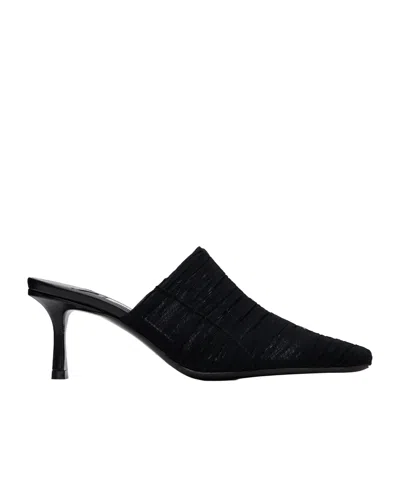 Jimmy Choo Lotta 65 Ruched Tulle Mules In Black