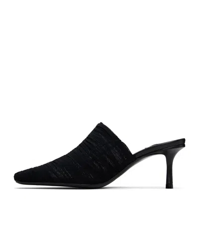 Jimmy Choo Lotta 65 Ruched Tulle Mules In Black