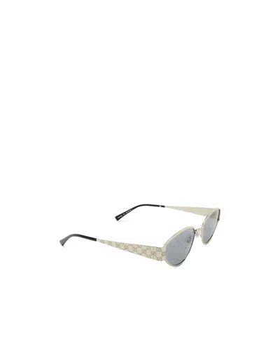 Gucci Silver-silver-smoke Metal Sunglasses In Silver