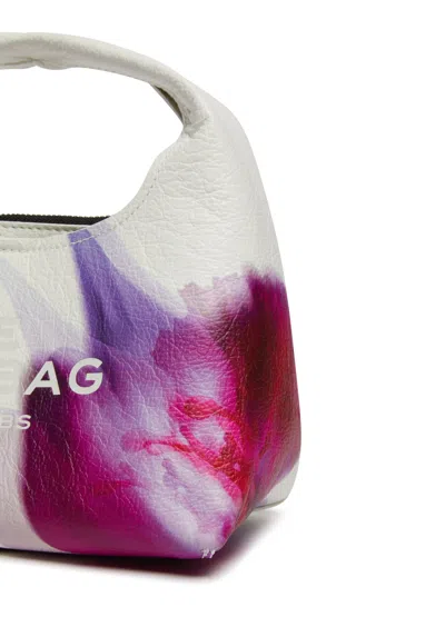 Marc Jacobs The Future Floral Leather Mini Sack Bag In White