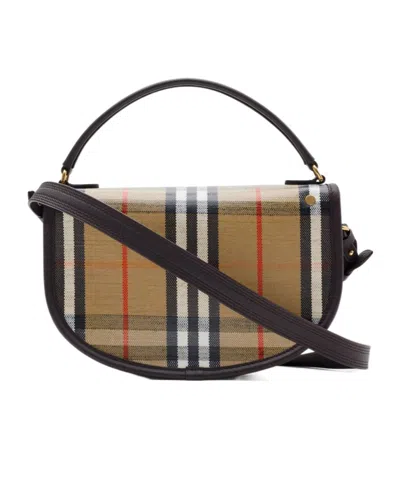 Burberry Women Highlands Crossbody Bag With Check Motif In Multi