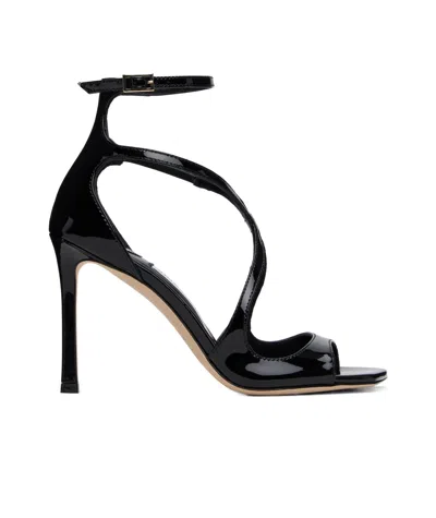 Jimmy Choo Azia Strappy Square Toe Sandals In Black
