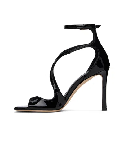 Jimmy Choo Azia Strappy Square Toe Sandals In Black