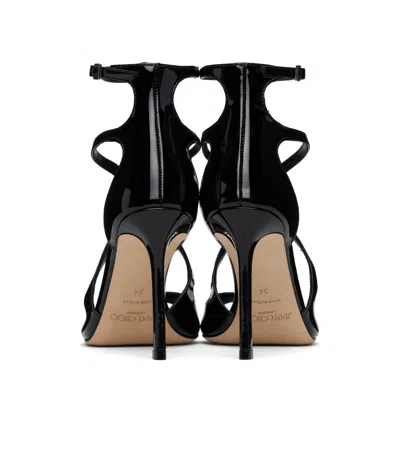 Jimmy Choo Azia Strappy Square Toe Sandals In Black
