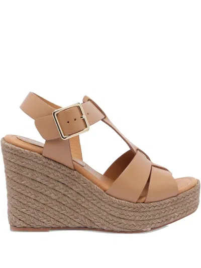 Paloma Barceló 110mm Leather Sandals In Neutral