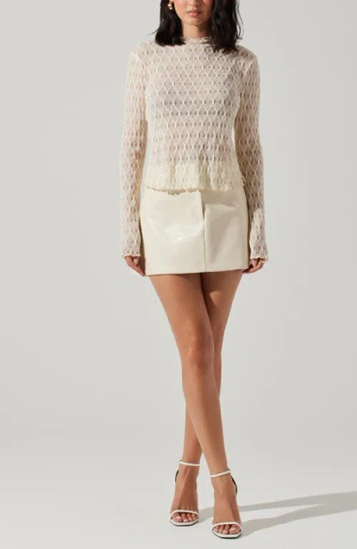 Astr The Label Dorset Mesh Top In Cream
