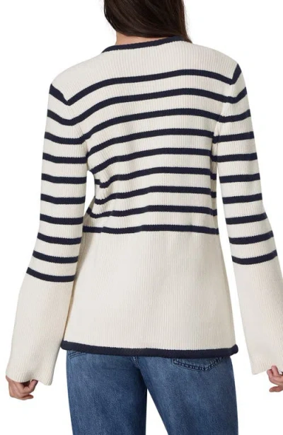 Rag & Bone Nancy Long Stripe Cardigan Ivory In Ivory