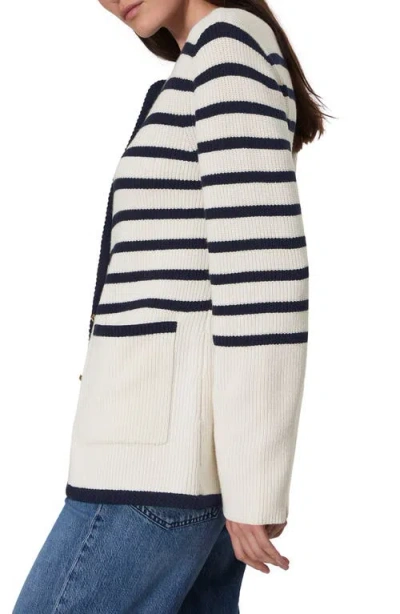 Rag & Bone Nancy Long Stripe Cardigan Ivory In Ivory