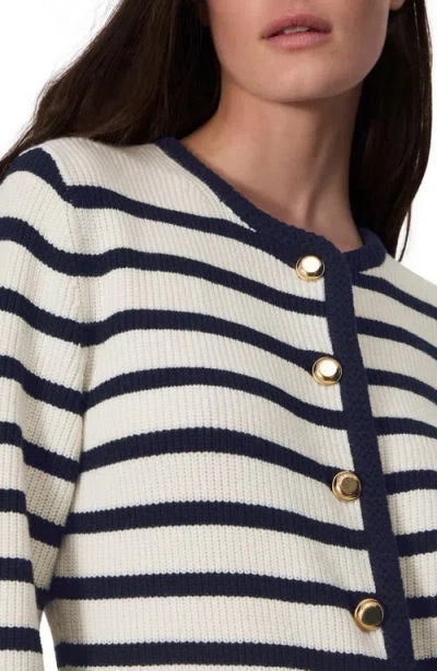 Rag & Bone Nancy Long Stripe Cardigan Ivory In Ivory