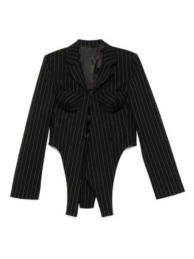 Jean Paul Gaultier Tailored Fitted Blazer In White/black