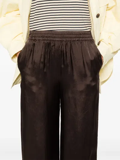 Aspesi Satin Trousers In Brown