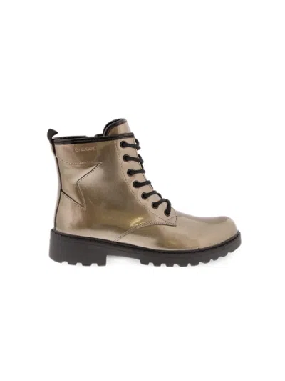 Geox J Casey Ankle Boots In Gold