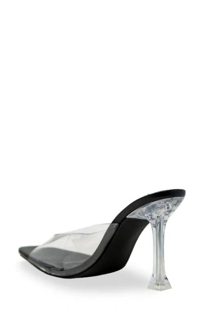 Chase & Chloe Chase And Chloe Echo Square Toe Sandal In Clear Black Pu