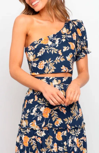 Petal And Pup Petal & Pup Aimee One-shoulder Crop Top In Blue