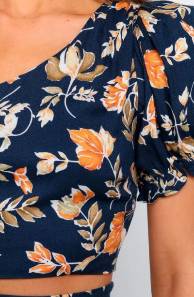 Petal And Pup Petal & Pup Aimee One-shoulder Crop Top In Blue