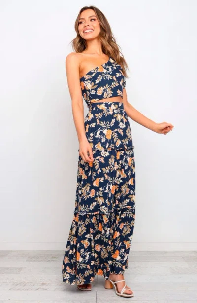 Petal And Pup Petal & Pup Aimee One-shoulder Crop Top In Blue