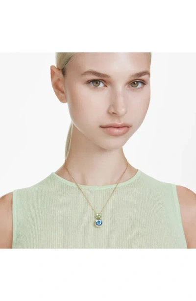 Swarovski Chroma Cushion Cut Multicolored Gold-tone Plated Pendant ...