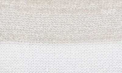 Rain And Rose Stripe Long Sleeve Openwork Knit Top In Lemon