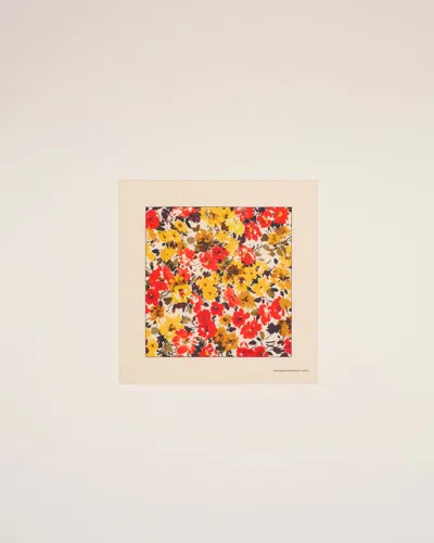 Ami Alexandre Mattiussi Yello Floral Silk Bandana  Green In Green/yellow