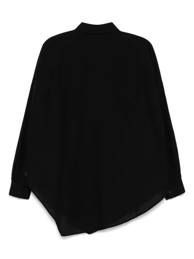 Forme D'expression Asymmetric Cotton Shirt In Black