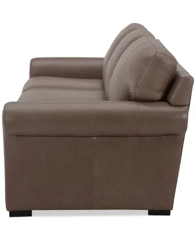 Macy's Radley 86" Leather Roll Arm Sofa, Exclusively At  In Medium Brown