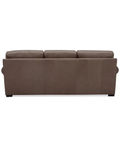 Macy's Radley 86" Leather Roll Arm Sofa, Exclusively At  In Medium Brown