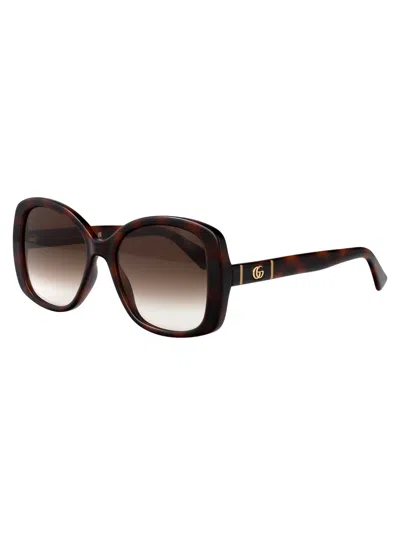 Gucci Double G Square-frame Sunglasses In Brown