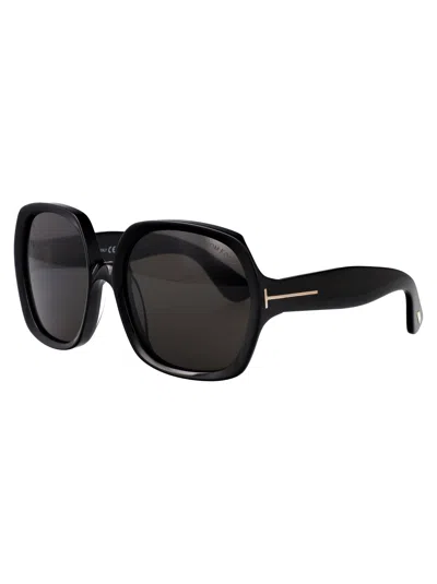 Tom Ford Nero Lucido Acetate Sunglasses In 黑色的
