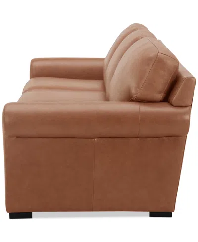 Macy's Radley 86" Leather Roll Arm Sofa, Exclusively At  In Light Tan