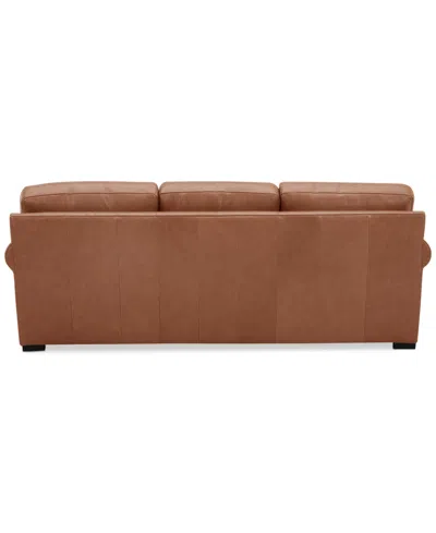 Macy's Radley 86" Leather Roll Arm Sofa, Exclusively At  In Light Tan
