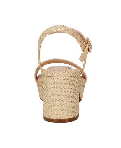 Bandolino Women's Pennie Platform Block Heel Sandals In Light Natural Textile
