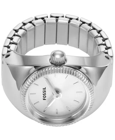 Fossil Women's Ring Watch Two-hand Silver-tone Stainless Steel Bracelet Watch, 15mm