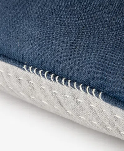 Oake Pick Stitch Decorative Pillow, 22" X 22", Exclusively At Macy's In Blue Combo